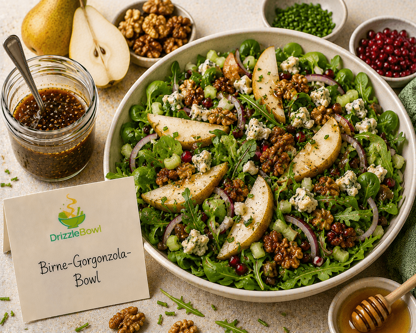 Birne-Gorgonzola-Bowl
