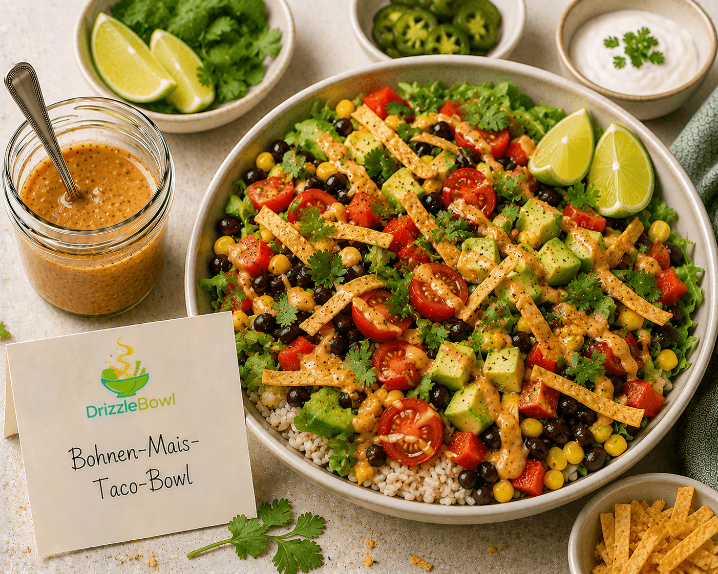 Bohnen-Mais-Taco-Bowl