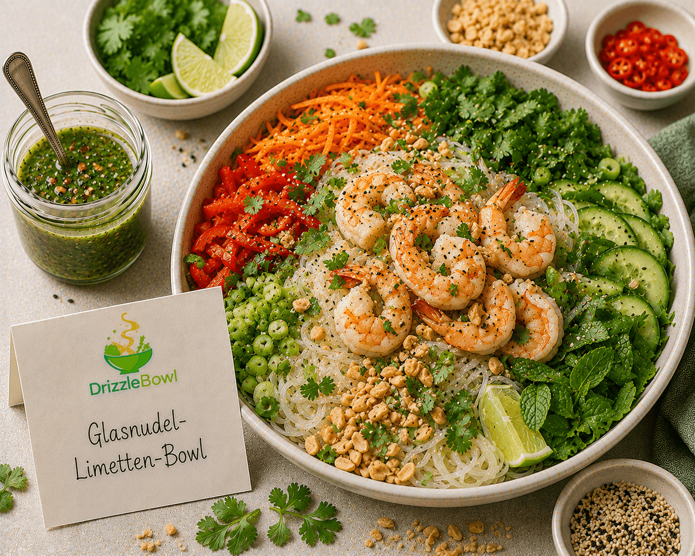 Glasnudel-Limetten-Bowl