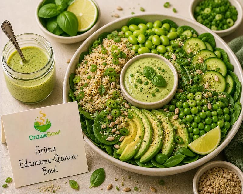 Grüne Edamame-Quinoa-Bowl