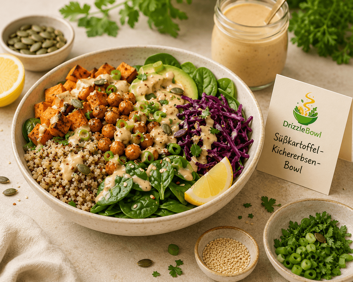 Süßkartoffel-Kichererbsen-Bowl