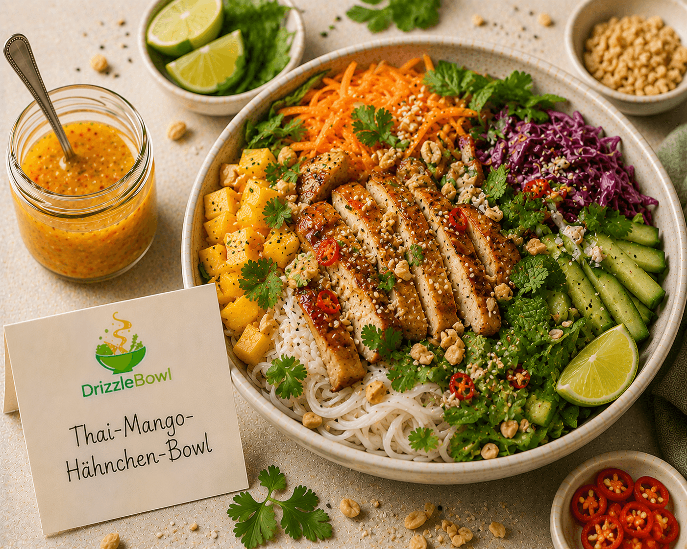 Thai-Mango-Hähnchen-Bowl